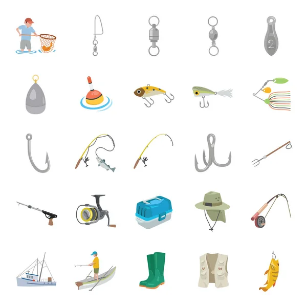 Fishing Color Vector Icons — Stock Vector