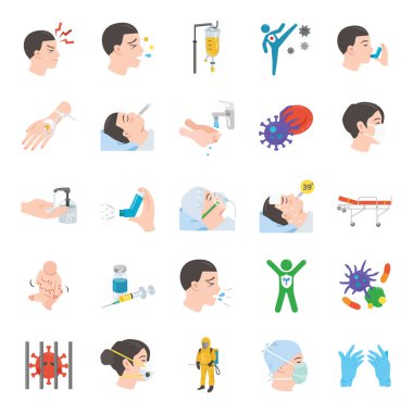 Hastalık renk vektörü simgeleri