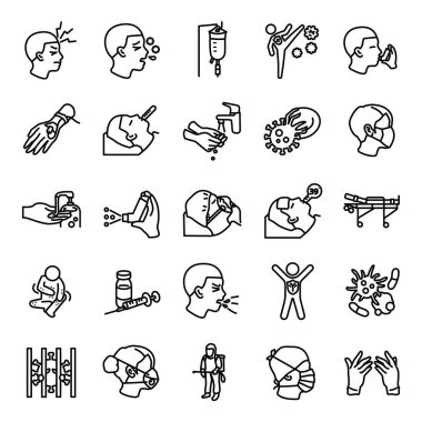 Hastalık ana hatları vektör simgelerini belirler