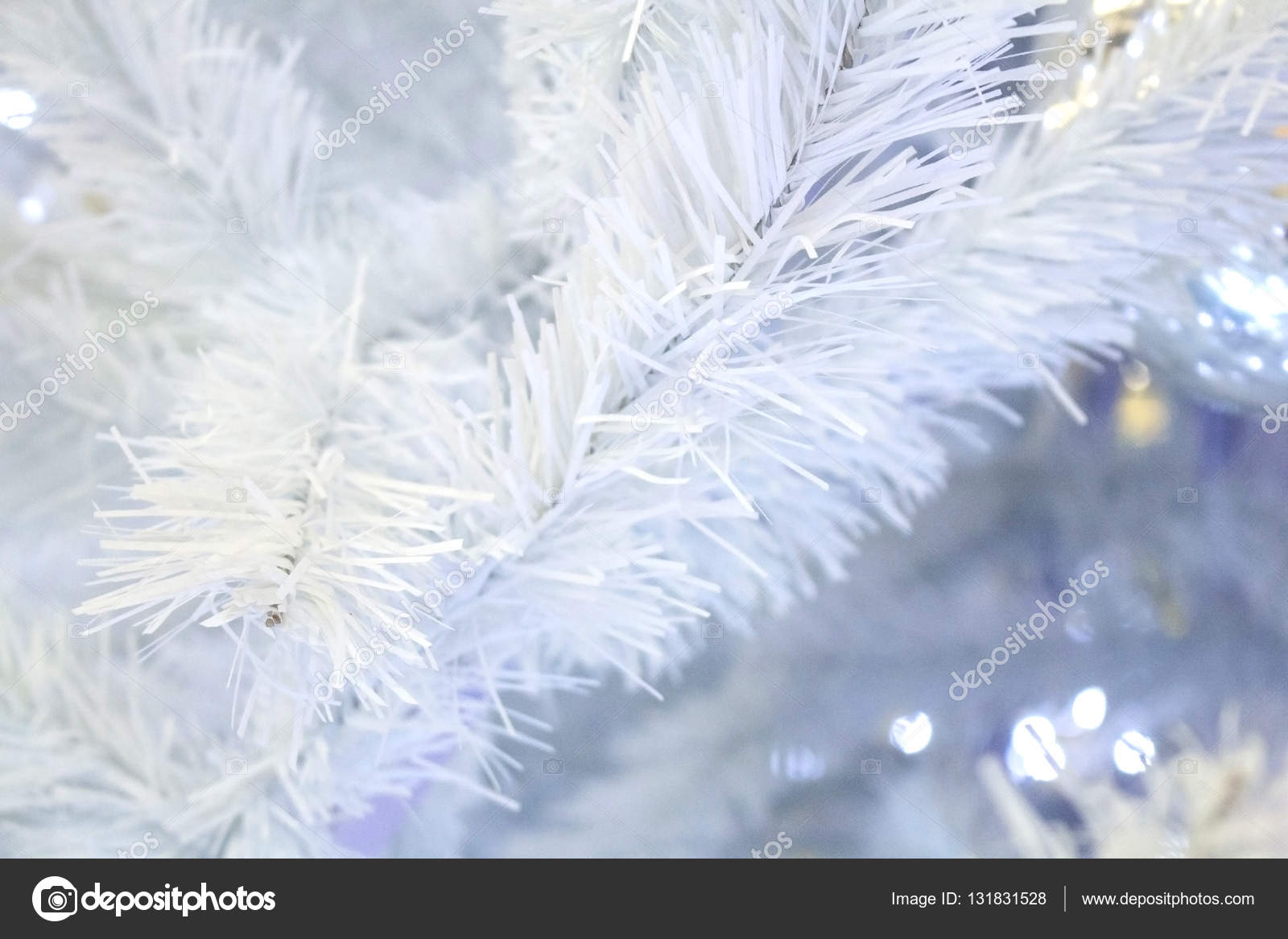white tree with lights