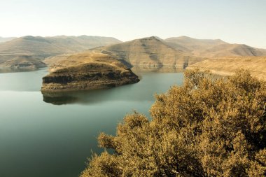 Lesotho, Güney Afrika panoramik görünümünde. Drakensberg güzel manzara.