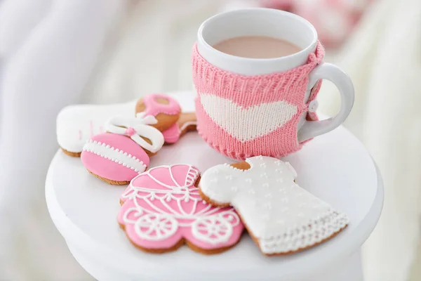 Biscoito de cupcakes para um chá de bebê — Fotografia de Stock