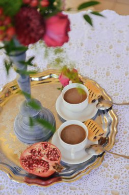 sonbahar düğün natürmort. kahve günü. Dekorasyon, çiçek düzenleme