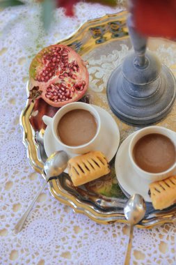 sonbahar düğün natürmort. kahve günü. Dekorasyon, çiçek düzenleme