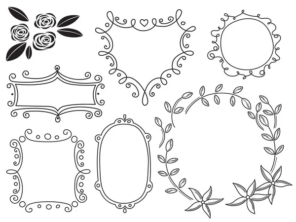 A set of hand-drawn frames for celebration. — Stock Vector