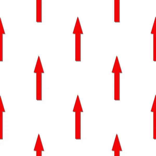 Seamless mönster. Röd pil på vit bakgrund. — Stock vektor