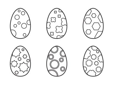 Paskalya yumurta beyaz bir arka plan üzerinde kümesi.