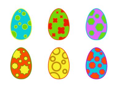 Paskalya yumurta beyaz bir arka plan üzerinde kümesi.