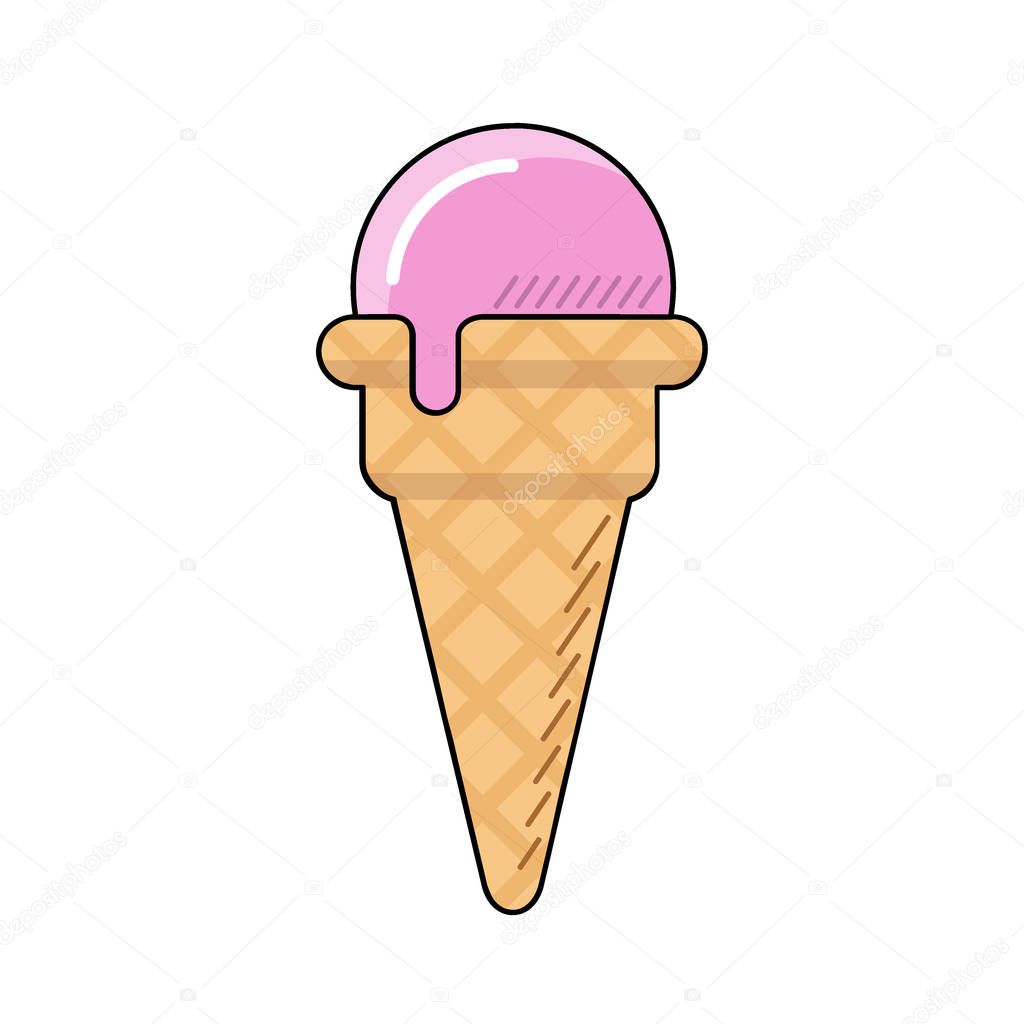 Image of ice cream on a white background in a flat style.