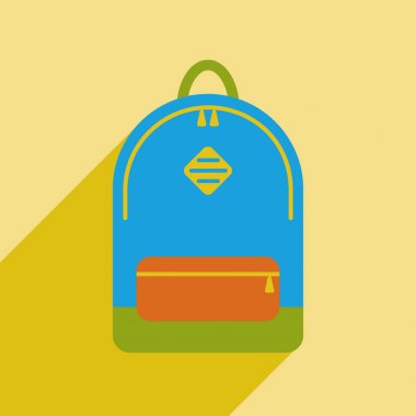 Resmi bir sırt çantası. Simge. Vektör.