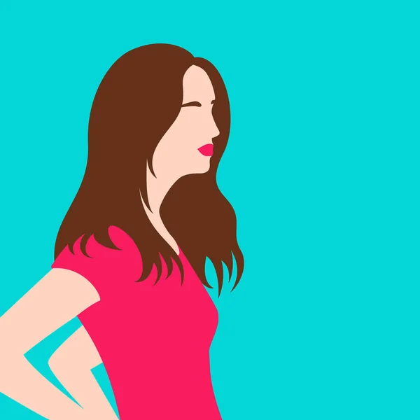 Image of a beautiful girl without a face in a fashionable style. Minimalism. Vector illustration. — Stock Vector