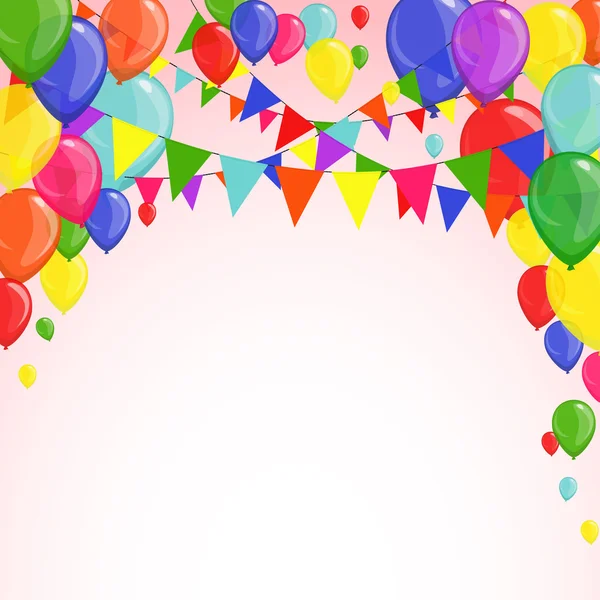 Fundo festivo com balões — Vetor de Stock