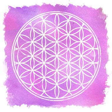 Çiçek yaşam. Kutsal geometri. Lotus çiçeği. Mandala süsleme. Ezoterik veya manevi sembolü. Budizm çakra. Geomtrical şekil, daireler örtüşen oluşur. Eski çağlardan beri dekoratif motif