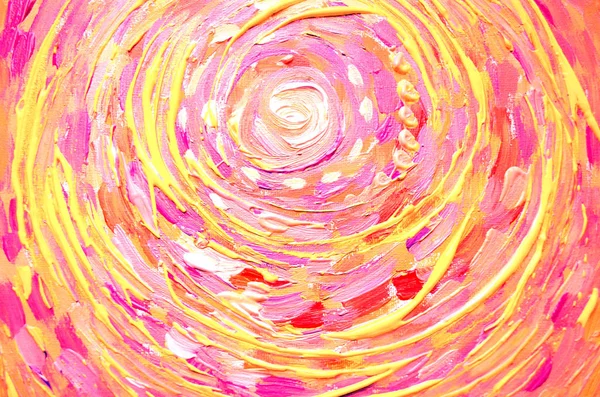 Peinture Abstraite Soleil Belle Lumière Colorée Sur Toile Impressionnisme Moderne — Photo