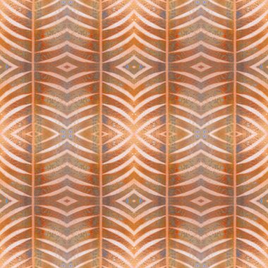 Soyut şekiller kusursuz desenler oluşturur. Geometrik arkaplanı tekrar et. Duvar kağıdı, hediye kağıdı, kumaş baskısı, mobilya için desenli grunge geometrik arkaplan. Kemerli eşkenar dörtgenlerle düzenli olarak karoları tekrarla.