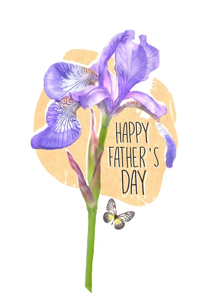 Kreativa vykort för Happy fars dag. Kan använda som ett gratulationskort, affisch, flyer — Stockfoto