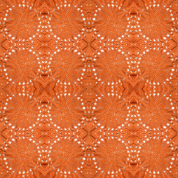 Ayçiçeği şeklinde turuncu tığ işi el yapımı mendil.