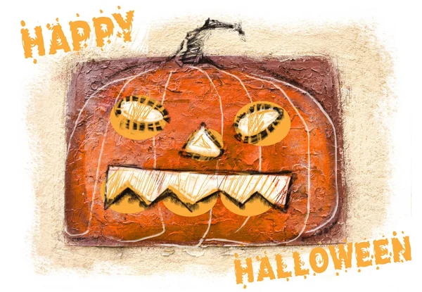 Een Halloween Pompoen Gelukkige Halloween Achtergrond Enge Pompoen Jack Lantaarn — Stockfoto