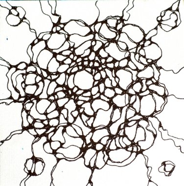 Beyaz arkaplanda siyah mandala resmi. Nörografi arzulara ulaşmak için güzel bir tekniktir.