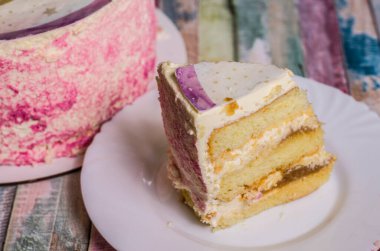 Kremalı karamel keki. Yemek fotoğrafı..