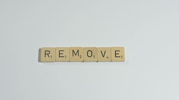 A palavra Remover — Vídeo de Stock