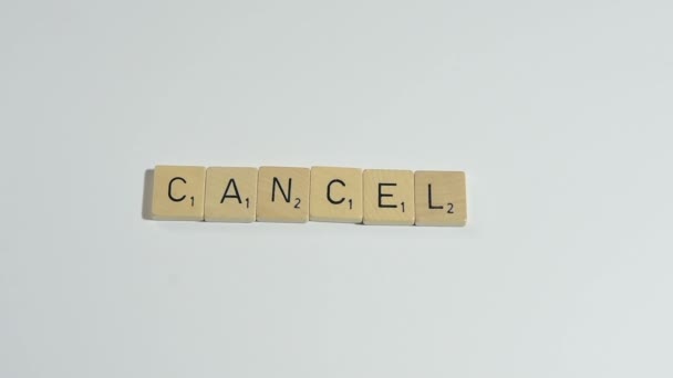 La palabra Cancelar — Vídeo de stock