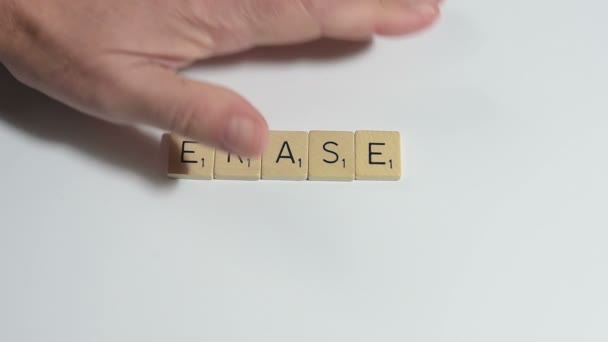 The word Erase — Stock Video