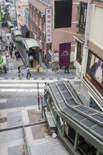 Escada rolante Central-Mid-Levels em Hong Kong — Fotografia de Stock