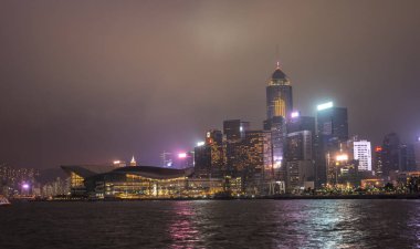 Geceye kadar Hong Kong Skyline