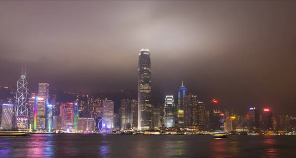 Hong Kong Skyline przez noc — Zdjęcie stockowe