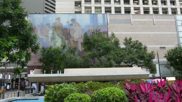 Πλατεία άγαλμα στο Χονγκ Κονγκ — Αρχείο Βίντεο
