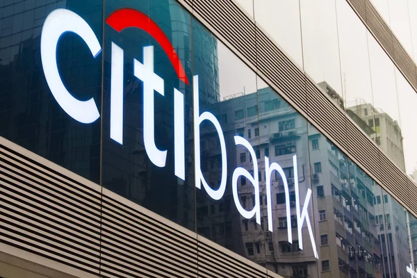 Citibank bygga tecken i Hong Kong — Stockfoto