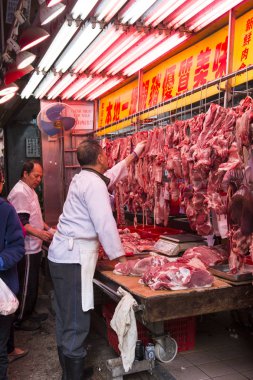 Hong Kong'da bir kasap dükkanı