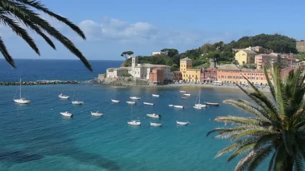 Stille bucht in sestri levante, italien. — Stockvideo