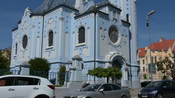 Igreja azul de Santa Isabel . — Vídeo de Stock