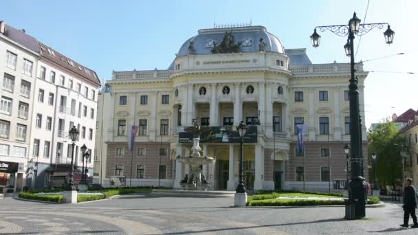 Bratislava Slovak Ulusal Tiyatro — Stok video