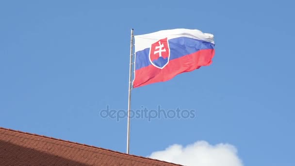 La Bandera de Slovakia — Vídeo de stock