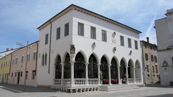 Istana Loggia di Koper, Slovenia — Stok Video