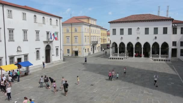 Loggia Palace en Koper, Eslovenia — Vídeos de Stock