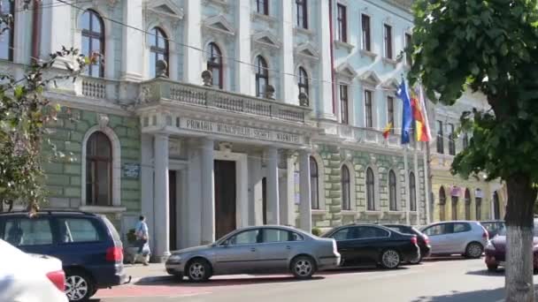 Palacio del Ayuntamiento de Sighetu Marmatiei — Vídeos de Stock