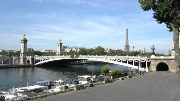 Η ποταμό Σηκουάνα στο Παρίσι — Αρχείο Βίντεο