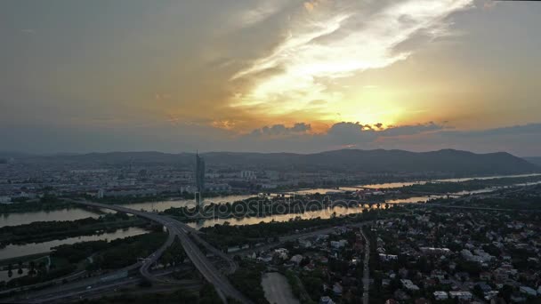 Panorama de Viena al atardecer . — Vídeos de Stock
