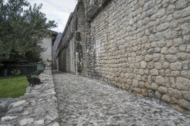 17 Kasım 2017. Panoramik Antik şehir duvar, Venzone, Friuli, İtalya