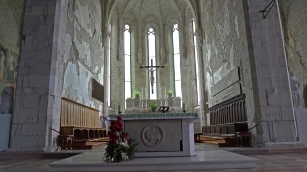 2017 Venzone イタリア フリウリのサンタンドレア使徒教会の祭壇 — ストック動画