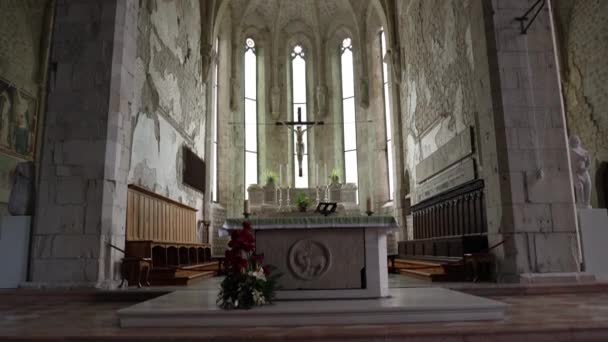 November 2017 Altaret Kyrkan Sant Andrea Aposteln Venzone Friuli Italien — Stockvideo