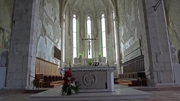 November 2017 Beskåda Altaret Kyrkan Sant Andrea Aposteln Venzone Friuli — Stockvideo