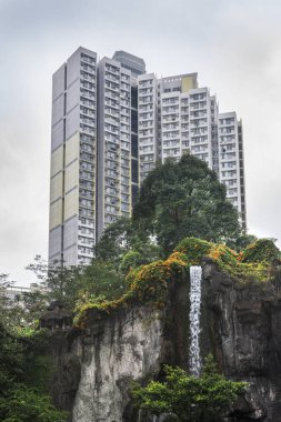 Hong Kong. Ocak 2017. Tapınak Wong Tai Sin Hong Kong'da iyi dilek parkta