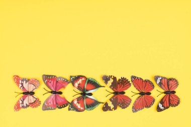 renkli bir arka plan üzerinde dekoratif kelebekler