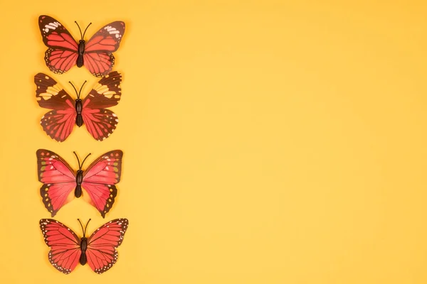 Dekorativa Fjärilar Färgad Bakgrund — Stockfoto