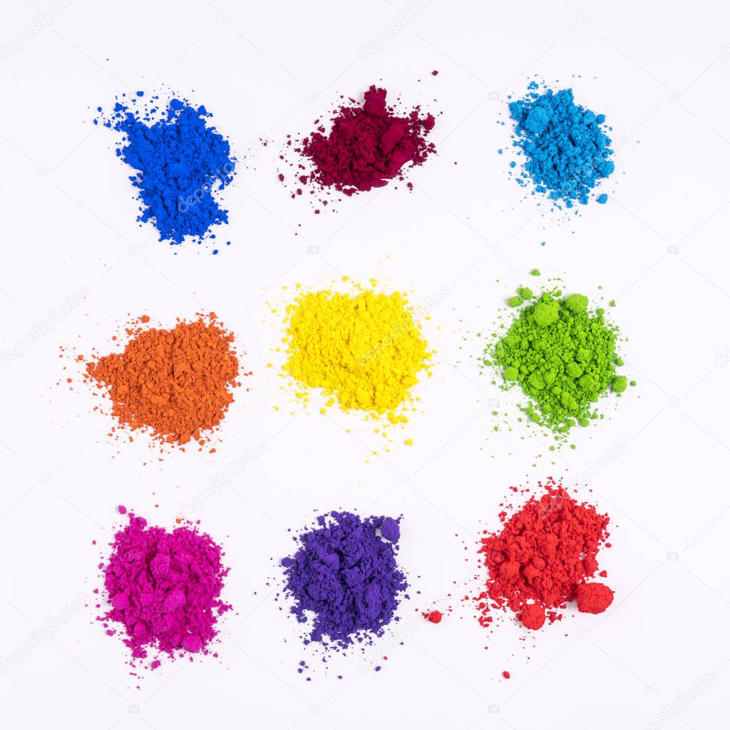 multicolored natural pigment powder